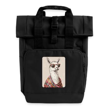 lama - Roll Top Backpack with Two Handles - black - Front