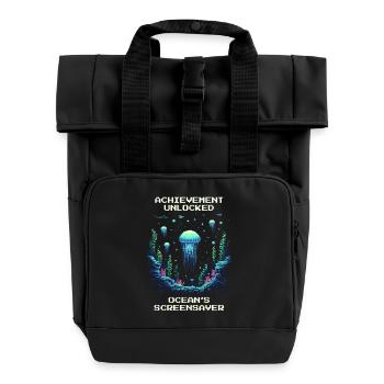 Achievement: Ocean Screensaver - Roll Top Backpack with Two Handles - black - Front