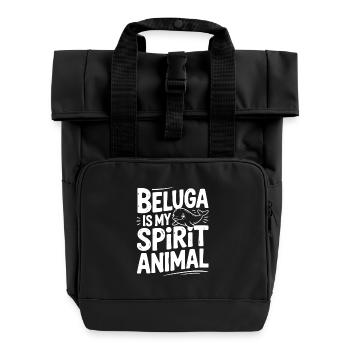 Beluga ist Mein Krafttier - Rolltop Rucksack mit zwei Griffen - Schwarz - Vorne