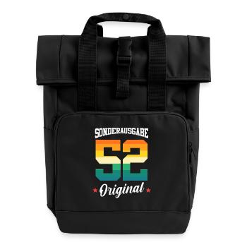52 Geburtstag - Rolltop Rucksack mit zwei Griffen - Schwarz - Vorne