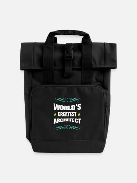Weltbester Architekt - Rolltop Rucksack mit zwei Griffen - Schwarz