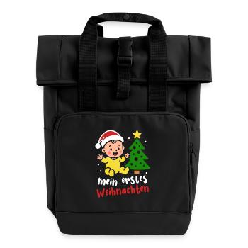 Mon premier Noël - Le sapin de Noël des parents de bébé - Sac à dos Roll Top à deux anses - noir - Devant
