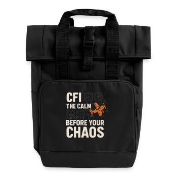 Flight Instructor Cfi Pilot Aviation Instructor - Roll Top Backpack with Two Handles - black - Front