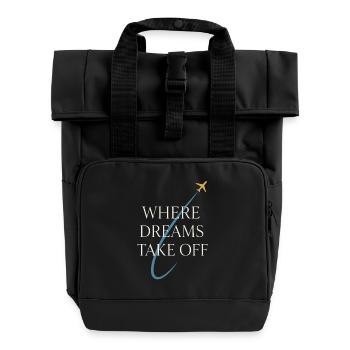 Flight Instructor Cfi Pilot Aviation Instructor - Roll Top Backpack with Two Handles - black - Front