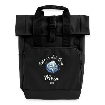 Salt in the Soul | Hello - Roll Top Backpack with Two Handles - black - Front
