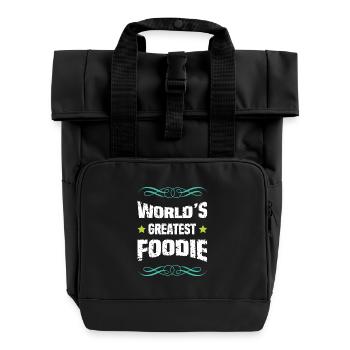 Weltbester Foodie - Rolltop Rucksack mit zwei Griffen - Schwarz - Vorne