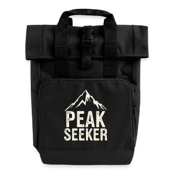 Gipfeljäger Motiv Peak Seeker - Rolltop Rucksack mit zwei Griffen - Schwarz - Vorne