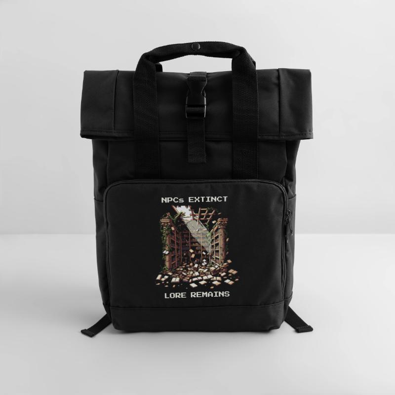 NPCs gone, lore stays | Post-apocalyptic Roll Top Backpack with Two Handles