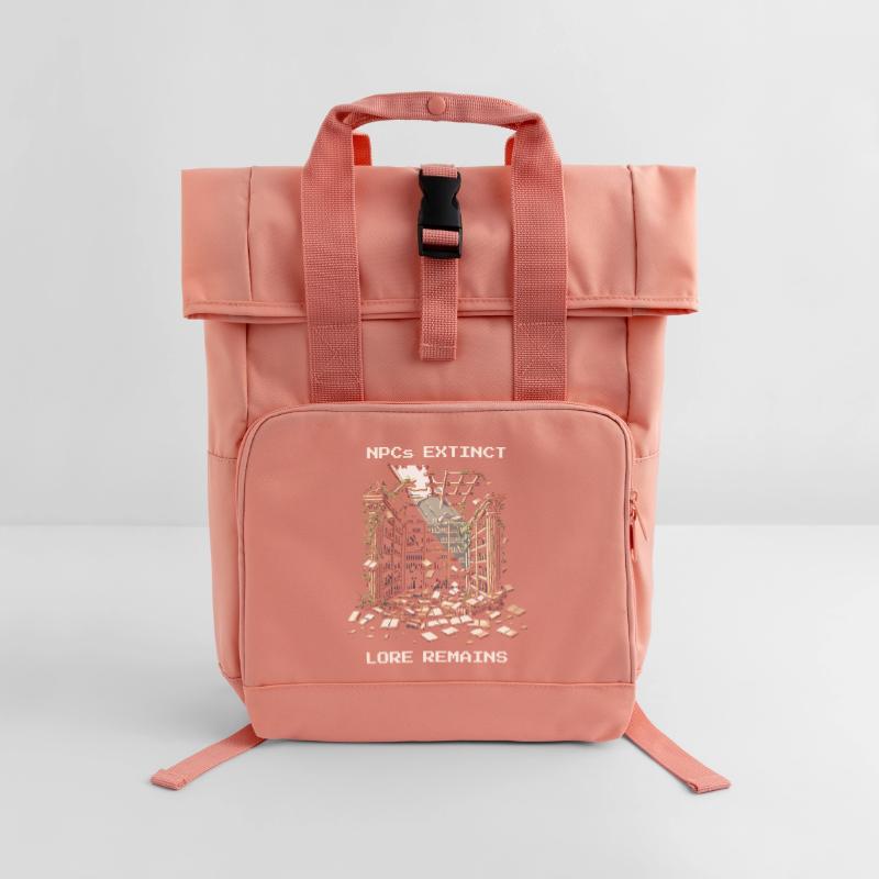 NPCs gone, lore stays | Post-apocalyptic Roll Top Backpack with Two Handles