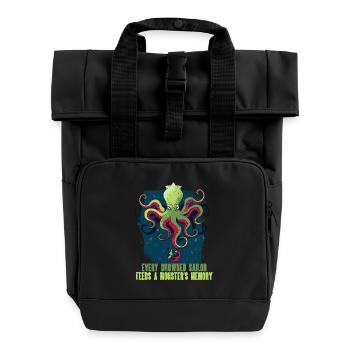 Kraken Mythologische Kreaturen - Rolltop Rucksack mit zwei Griffen - Schwarz - Vorne