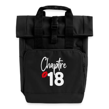 Design Geburtstag 18 Jahre altes Mädchen Kapitel 18 - Rolltop Rucksack mit zwei Griffen - Schwarz - Vorne