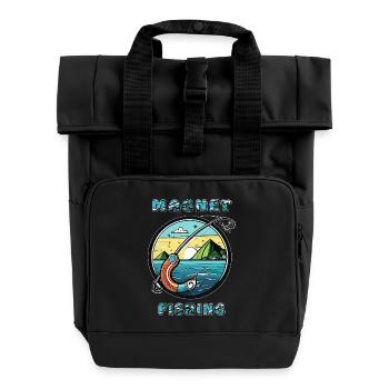 MAGNET FISHING - Roll Top Backpack with Two Handles - black - Front