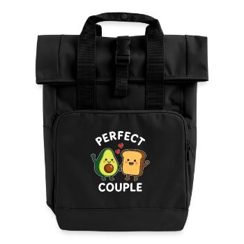 Perfect Couple Avocado Toast Love - Rolltop Rucksack mit zwei Griffen - Schwarz - Vorne