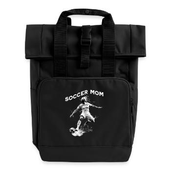 Soccer Mom Fußball Design - Roll Top Backpack with Two Handles - black - Front