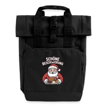 Nice Gifts Food Without Limit Christmas Dinner - Roll Top Backpack with Two Handles - black - Front