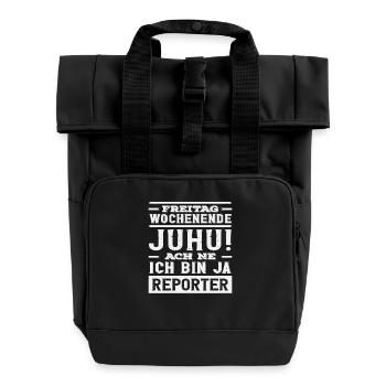 Investigative Reporter Journalist Weekend - Roll Top Backpack with Two Handles - black - Front