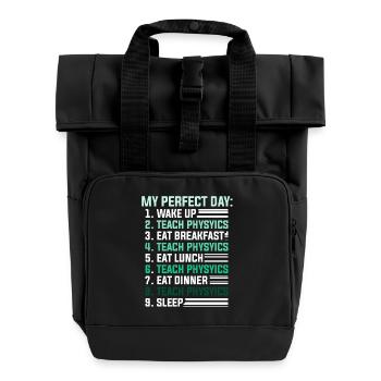 Physics Physicist Physics Student Physics Teacher - Roll Top Backpack with Two Handles - black - Front