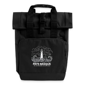 Pays Basque Fierté Bayonne Biarritz Plages Océan - Sac à dos Roll Top à deux anses - noir - Devant