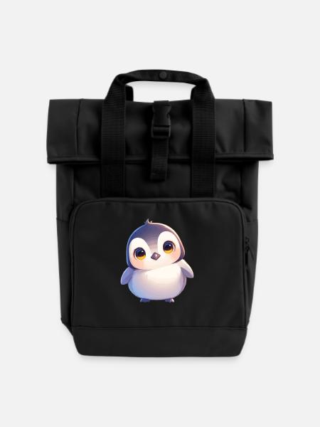 Pinguine Pinguin - Rolltop Rucksack mit zwei Griffen - Schwarz