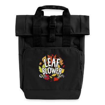 Drôle souffleur de feuilles Automne Costume Couple Assorti - Sac à dos Roll Top à deux anses - noir - Devant