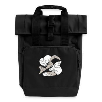 Botanische Linienkunst - Rolltop Rucksack mit zwei Griffen - Schwarz - Vorne