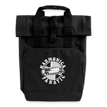 Harmonica Musican Fanatic Harmonica - Rolltop Rucksack mit zwei Griffen - Schwarz - Vorne