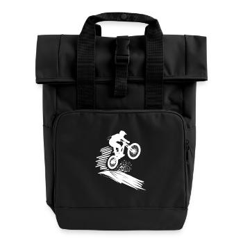 Energisches Mountainbike Art Cycling - Rolltop Rucksack mit zwei Griffen - Schwarz - Vorne