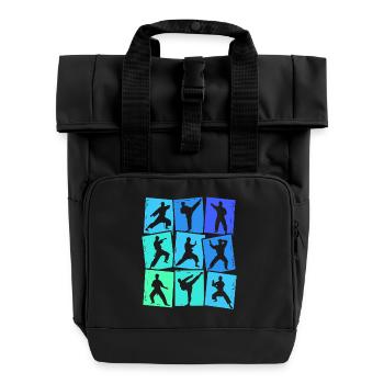 Taekwondo Karaté Arts Martiaux Hommes Enfants Garçons - Sac à dos Roll Top à deux anses - noir - Devant