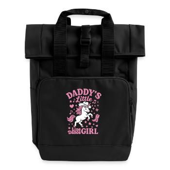 La petite fille de danse en ligne de papa - Danse avec le cœur - Sac à dos Roll Top à deux anses - noir - Devant