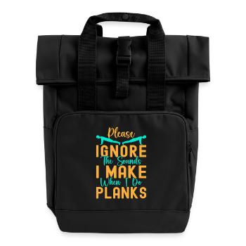 Les fanatiques de fitness ignorent les sons et font des planches - Sac à dos Roll Top à deux anses - noir - Devant