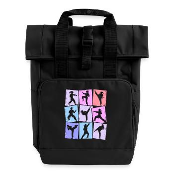 Taekwondo Karaté Arts Martiaux Femmes Enfants Filles - Sac à dos Roll Top à deux anses - noir - Devant