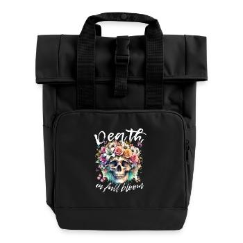 Fleurs Crâne Beauté Floraison - Sac à dos Roll Top à deux anses - noir - Devant