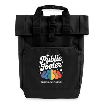 Buntes Poop Kunstwerk - Rolltop Rucksack mit zwei Griffen - Schwarz - Vorne