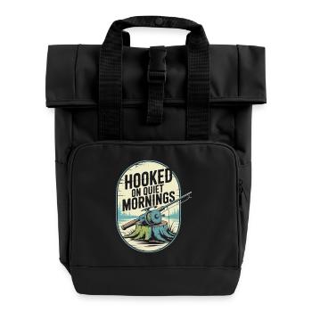 Süchtig nach Quiet Mornings Angel-Enthusiast - Rolltop Rucksack mit zwei Griffen - Schwarz - Vorne