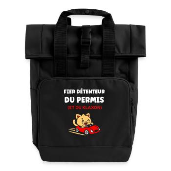 Humour permis de conduire - Sac à dos Roll Top à deux anses - noir - Devant