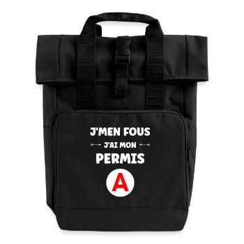 Humour permis de conduire - Sac à dos Roll Top à deux anses - noir - Devant