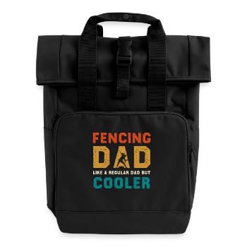 Escrime papa plus cool que papa ordinaire - Sac à dos Roll Top à deux anses - noir - Devant