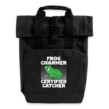 Frog Catcher Charmer Cretified Frog - Rolltop Rucksack mit zwei Griffen - Schwarz - Vorne