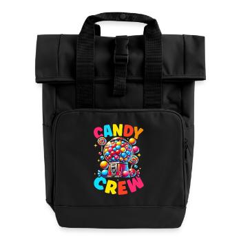 Candy Crew Decoration Candy Lover Sweet Tooth - Roll Top Backpack with Two Handles - black - Front