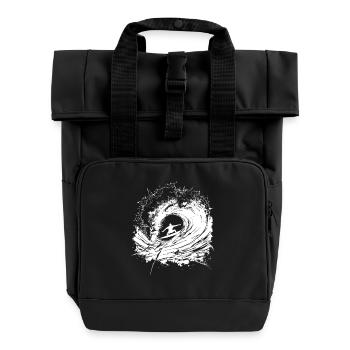 Energetic Surfing Art Surfer - Roll Top Backpack with Two Handles - black - Front
