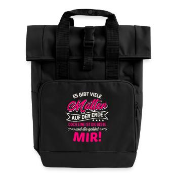 There are many mothers, but the best is mine - Roll Top Backpack with Two Handles - black - Front
