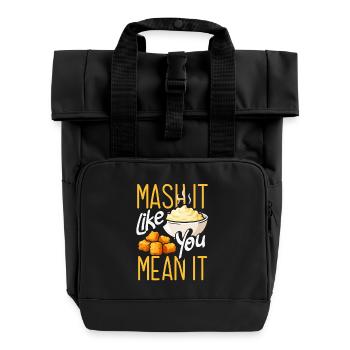 Taters Over Haters Potato - Roll Top Backpack with Two Handles - black - Front