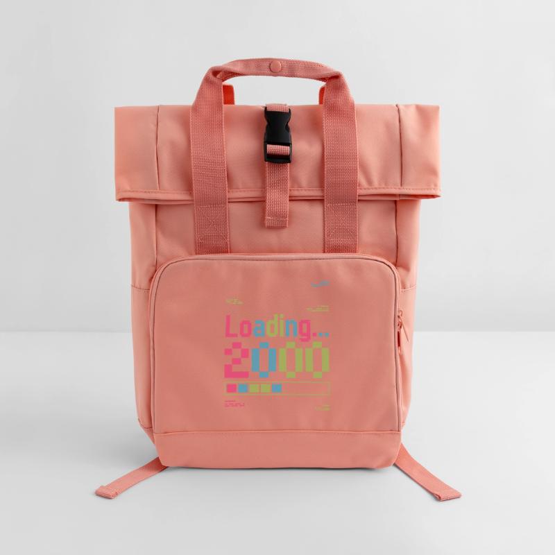 Loading 2000 pixel loading screen Roll Top Backpack with Two Handles