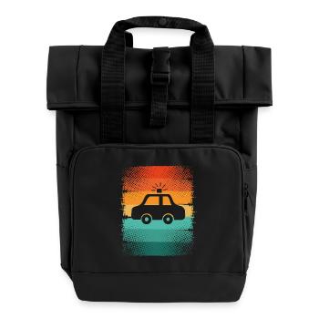 Polizei - Rolltop Rucksack mit zwei Griffen - Schwarz - Vorne