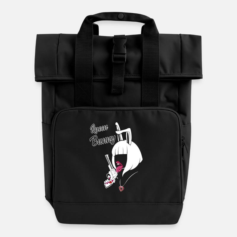 Amoureux - Sac à dos Roll Top à deux anses - noir