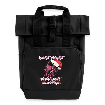 Worst Ever Elephant Gift Quote - Roll Top Backpack with Two Handles - black - Front