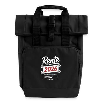 Rente 2026 Countdown - Rolltop Rucksack mit zwei Griffen - Schwarz - Vorne