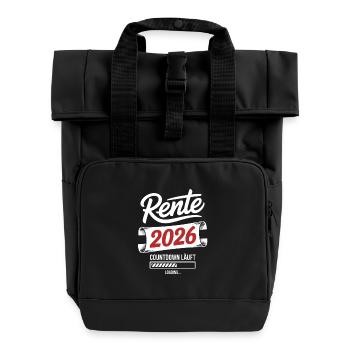 Rente 2026 Countdown - Rolltop Rucksack mit zwei Griffen - Schwarz - Vorne