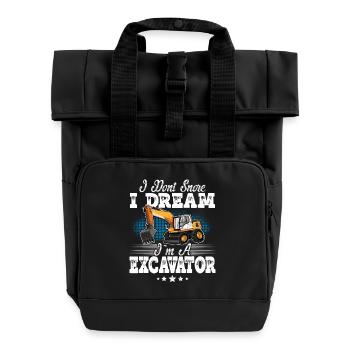 Excavator Operator - Roll Top Backpack with Two Handles - black - Front