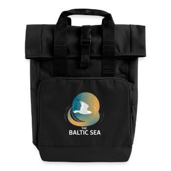 La mer Baltique, mer Baltique, mouette, côte, vagues, nature - Sac à dos Roll Top à deux anses - noir - Devant